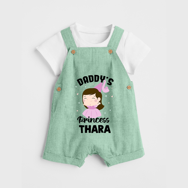Daddy's Princess Dungaree Set | Custom Baby Outfit for Daddy's Darling - MINT GREEN - 0 - 5 Months Old (Chest 18")