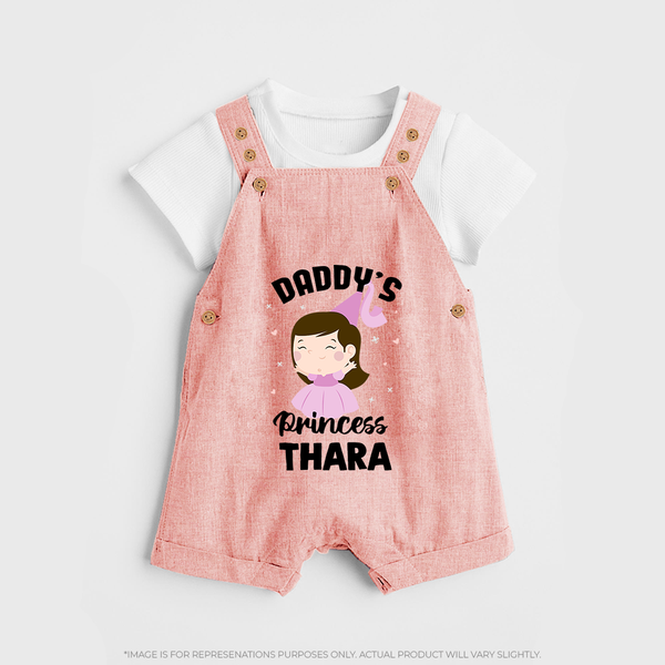 Daddy's Princess Dungaree Set | Custom Baby Outfit for Daddy's Darling - PEACH - 0 - 5 Months Old (Chest 18")