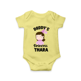 Daddy's Princess Romper / Onesie | Custom Baby Outfit for Daddy's Darling - PASTEL YELLOW - New Born (Chest 14")