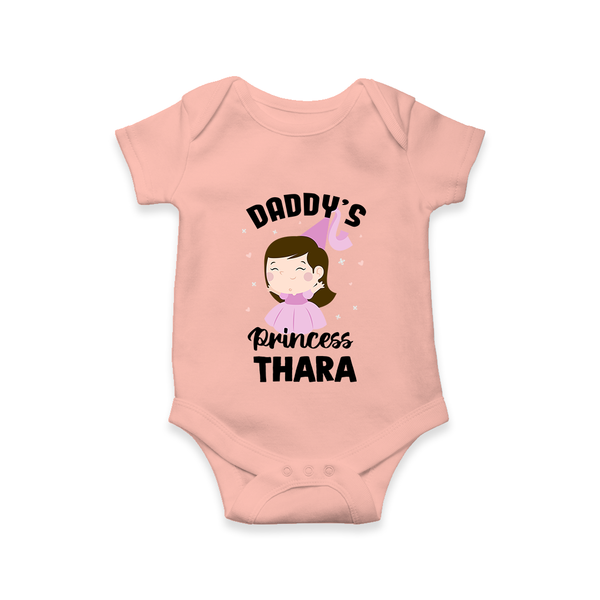 Daddy's Princess Romper / Onesie | Custom Baby Outfit for Daddy's Darling - PEACH - New Born (Chest 14")