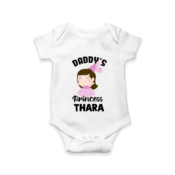 Daddy's Princess Romper / Onesie | Custom Baby Outfit for Daddy's Darling - WHITE - New Born (Chest 14")