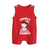 Daddy's Princess Romper Suit / Sleeveless Romper | Custom Baby Outfit for Daddy's Darling - RED - 0 - 5 Months Old (Chest 18")