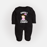 Daddy's Princess Sleep Suit / Full Sleeve Body Suit | Custom Baby Outfit for Daddy's Darling - BLACK - New Born (Chest 7.5")