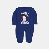 Daddy's Princess Sleep Suit / Full Sleeve Body Suit | Custom Baby Outfit for Daddy's Darling - NAVY BLUE - New Born (Chest 7.5")