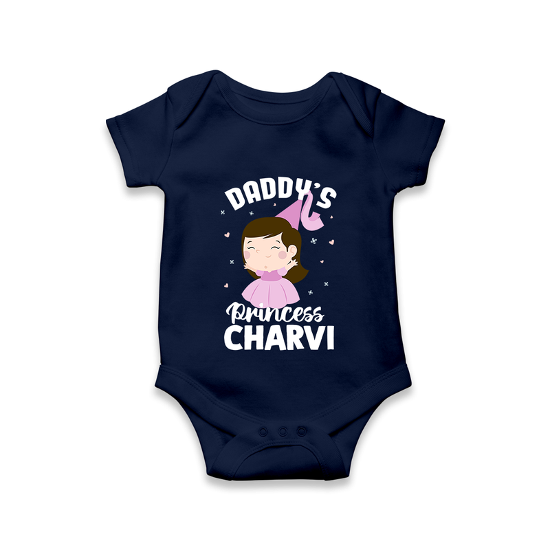 Daddy's Princess Romper / Onesie | Custom Baby Outfit for Daddy's Darling - NAVY BLUE - New Born (Chest 14")