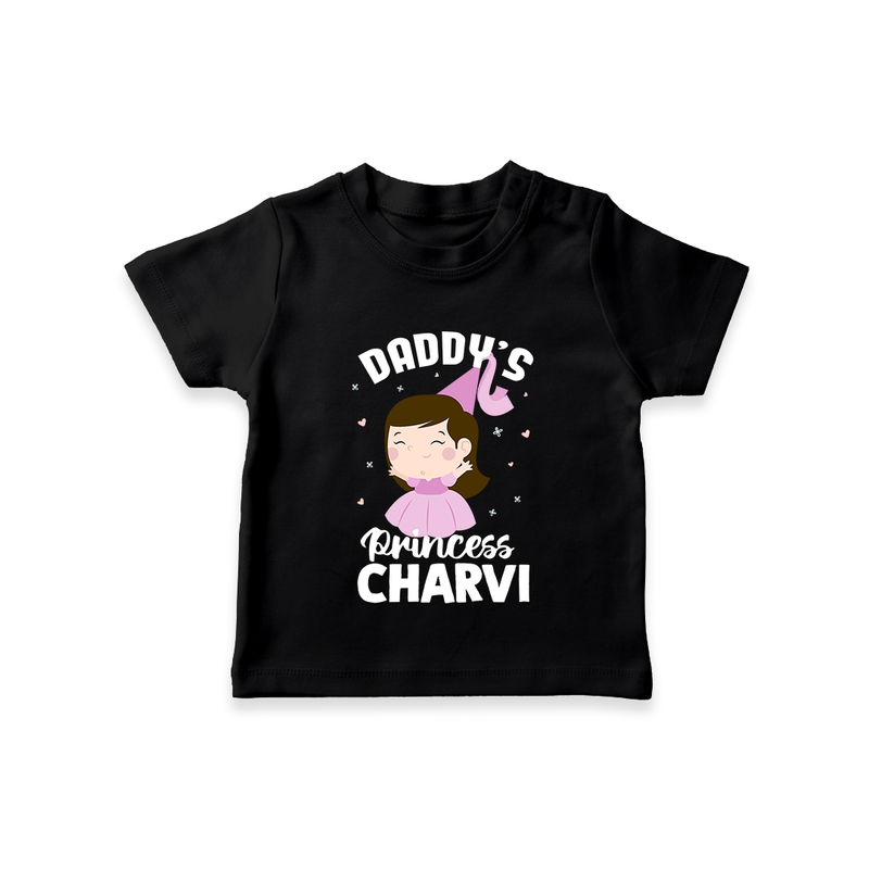 Daddy's Princess T-Shirt | Custom Baby Outfit for Daddy's Darling - BLACK - 0-5 Months Old (Chest 17")