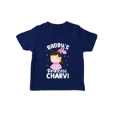 Daddy's Princess T-Shirt | Custom Baby Outfit for Daddy's Darling - NAVY BLUE - 0-5 Months Old (Chest 17")