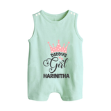 Daddy's Girl Romper Suit / Sleeveless Romper | Personalized Baby Romper Suit / Sleeveless Romper for Daddy's Girl - MINT GREEN - 0 - 5 Months Old (Chest 18")
