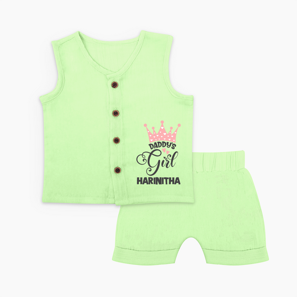 Daddy's Girl Jabla Set | Personalized Baby Jabla Set for Daddy's Girl - PASTEL GREEN - 0 - 3 Months Old (Chest 9.8")