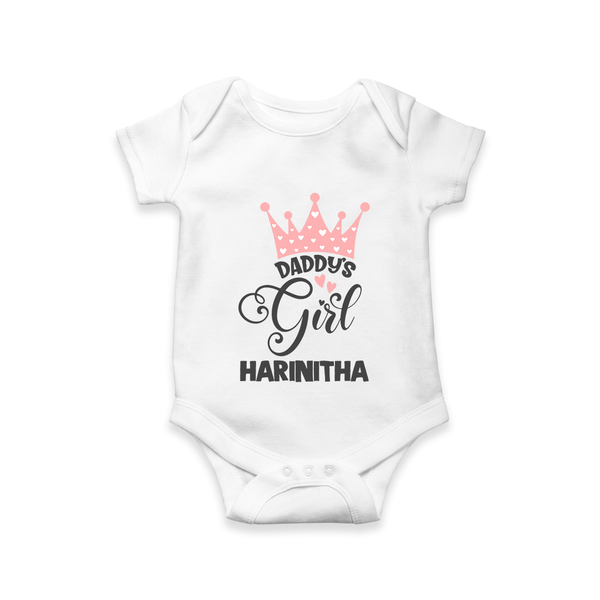 Daddy's Girl Romper / Onesie | Personalized Baby Romper / Onesie for Daddy's Girl - WHITE - New Born (Chest 14")