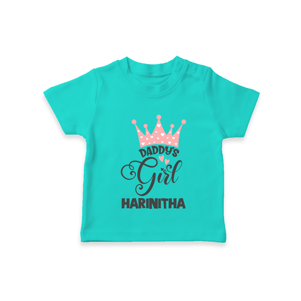 Daddy's Girl T-Shirt | Personalized Baby T-Shirt for Daddy's Girl - TEAL - 0-5 Months Old (Chest 17")