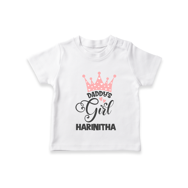 Daddy's Girl T-Shirt | Personalized Baby T-Shirt for Daddy's Girl - WHITE - 0-5 Months Old (Chest 17")
