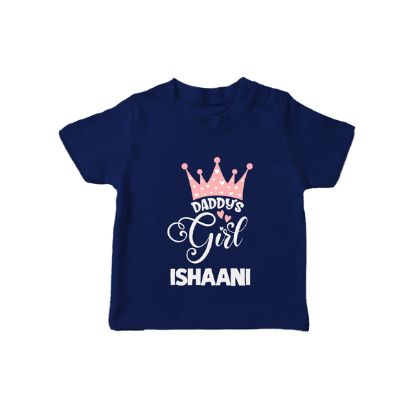 Daddy's Girl T-Shirt | Personalized Baby T-Shirt for Daddy's Girl - NAVY BLUE - 0-5 Months Old (Chest 17")
