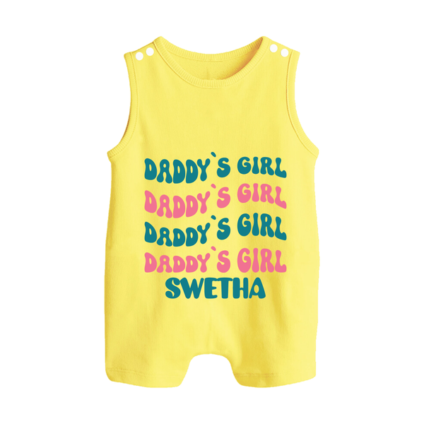 Daddy's Girl Romper Suit / Sleeveless Romper | Custom Baby Romper Suit / Sleeveless Romper for Daddy's Little Girl - PASTEL YELLOW - 0 - 5 Months Old (Chest 18")