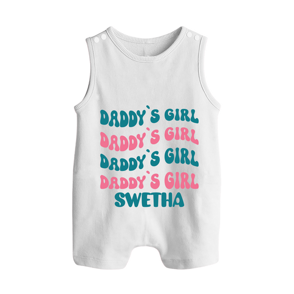Daddy's Girl Romper Suit / Sleeveless Romper | Custom Baby Romper Suit / Sleeveless Romper for Daddy's Little Girl - WHITE - 0 - 5 Months Old (Chest 18")