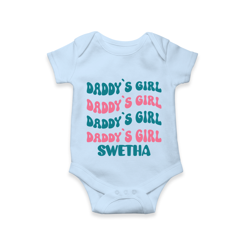 Daddy's Girl Romper / Onesie | Custom Baby Romper / Onesie for Daddy's Little Girl - BABY BLUE - New Born (Chest 14")
