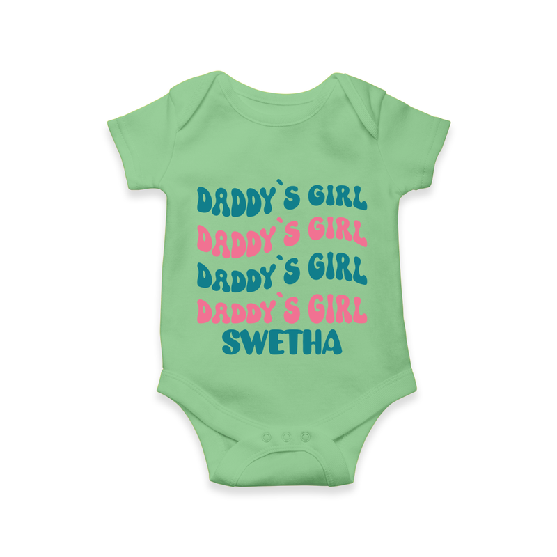 Daddy's Girl Romper / Onesie | Custom Baby Romper / Onesie for Daddy's Little Girl - GREEN - New Born (Chest 14")