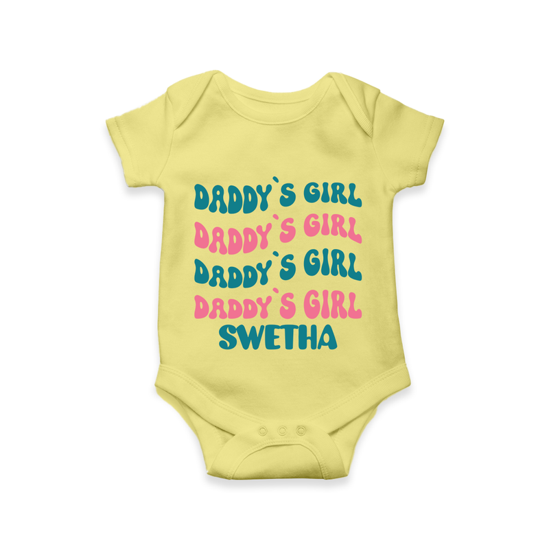 Daddy's Girl Romper / Onesie | Custom Baby Romper / Onesie for Daddy's Little Girl - PASTEL YELLOW - New Born (Chest 14")