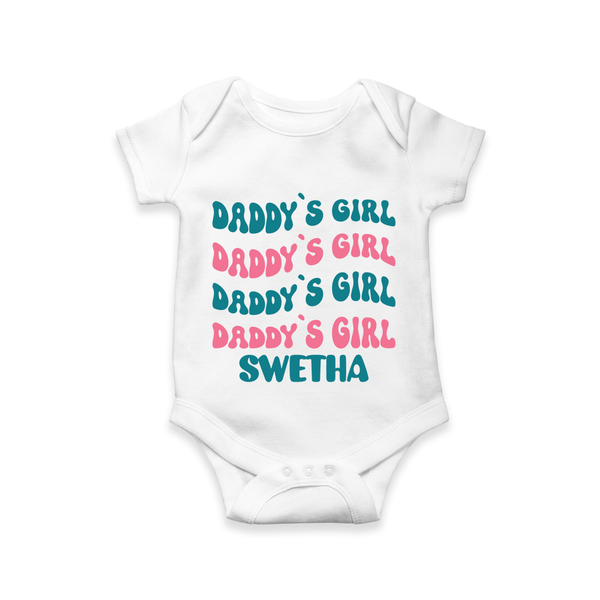 Daddy's Girl Romper / Onesie | Custom Baby Romper / Onesie for Daddy's Little Girl - WHITE - New Born (Chest 14")