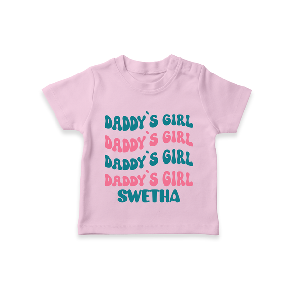 Daddy's Girl T-Shirt | Custom Baby T-Shirt for Daddy's Little Girl - BABY PINK - 0-5 Months Old (Chest 17")
