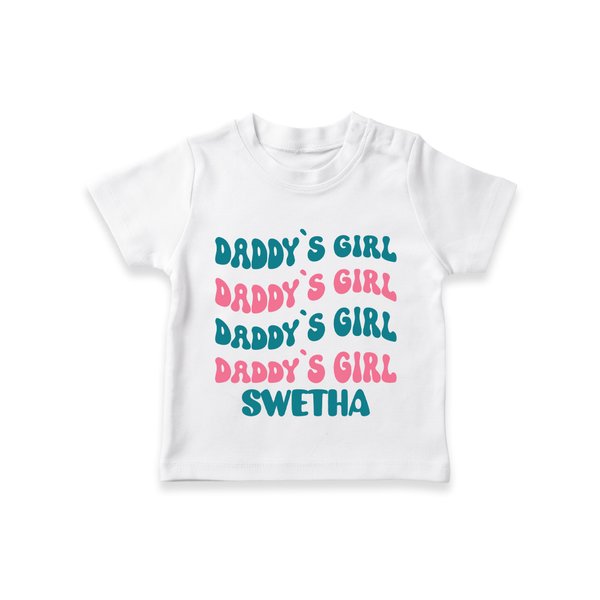 Daddy's Girl T-Shirt | Custom Baby T-Shirt for Daddy's Little Girl - WHITE - 0-5 Months Old (Chest 17")