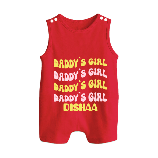Daddy's Girl Romper Suit / Sleeveless Romper | Custom Baby Romper Suit / Sleeveless Romper for Daddy's Little Girl - RED - 0 - 5 Months Old (Chest 18")