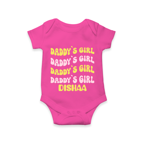 Daddy's Girl Romper / Onesie | Custom Baby Romper / Onesie for Daddy's Little Girl - HOT PINK - New Born (Chest 14")