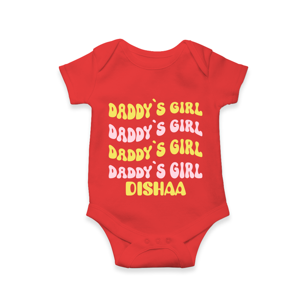 Daddy's Girl Romper / Onesie | Custom Baby Romper / Onesie for Daddy's Little Girl - RED - New Born (Chest 14")