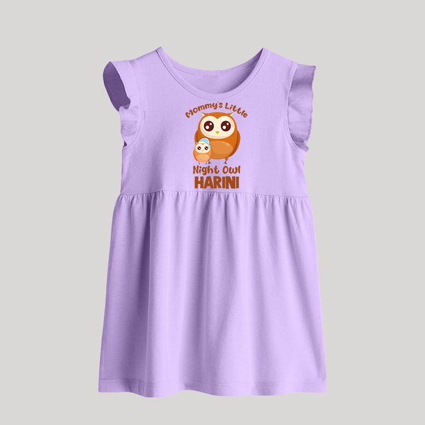 Mommy's Little Night Owl Baby Frock | Personalized Baby Frock for the Little Night Owl - LILAC - 0 - 3 Months Old (Chest 17")