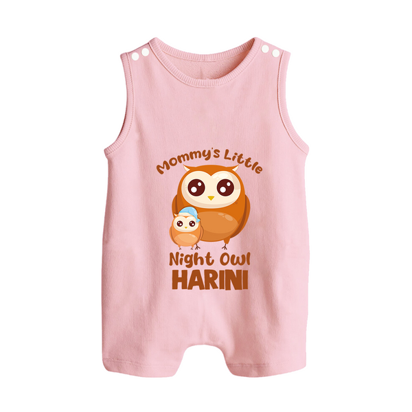 Mommy's Little Night Owl Romper Suit / Sleeveless Romper | Personalized Baby Romper Suit / Sleeveless Romper for the Little Night Owl - BABY PINK - 0 - 5 Months Old (Chest 18")