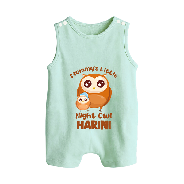 Mommy's Little Night Owl Romper Suit / Sleeveless Romper | Personalized Baby Romper Suit / Sleeveless Romper for the Little Night Owl - MINT GREEN - 0 - 5 Months Old (Chest 18")