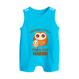 Mommy's Little Night Owl Romper Suit / Sleeveless Romper | Personalized Baby Romper Suit / Sleeveless Romper for the Little Night Owl - SKY BLUE - 0 - 5 Months Old (Chest 18")