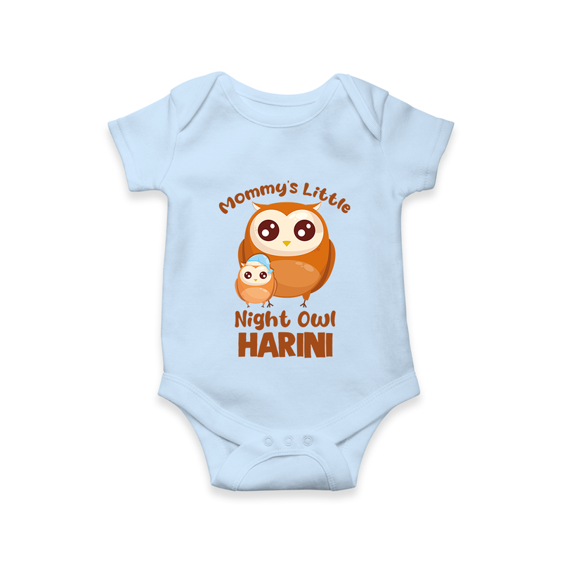 Mommy's Little Night Owl Romper / Onesie | Personalized Baby Romper / Onesie for the Little Night Owl - BABY BLUE - New Born (Chest 14")