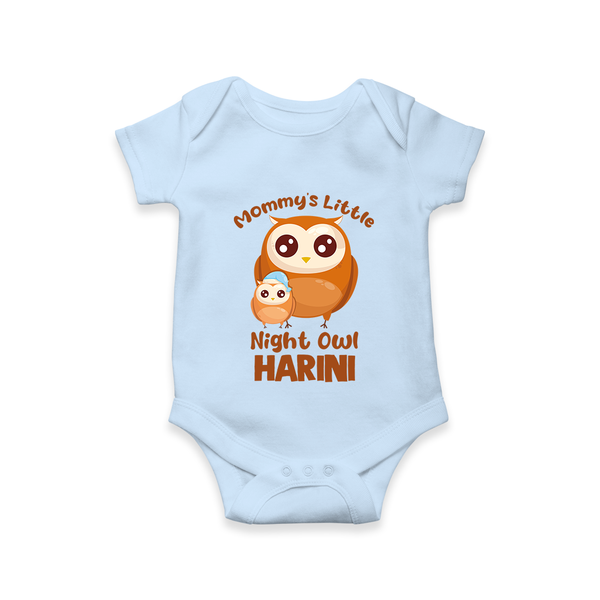 Mommy's Little Night Owl Romper / Onesie | Personalized Baby Romper / Onesie for the Little Night Owl - BABY BLUE - New Born (Chest 14")