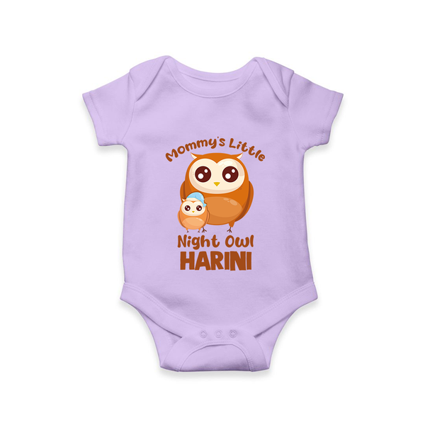 Mommy's Little Night Owl Romper / Onesie | Personalized Baby Romper / Onesie for the Little Night Owl - LILAC - New Born (Chest 14")