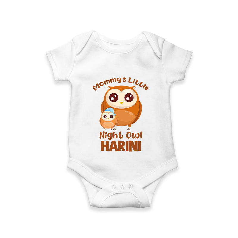 Mommy's Little Night Owl Romper / Onesie | Personalized Baby Romper / Onesie for the Little Night Owl - WHITE - New Born (Chest 14")