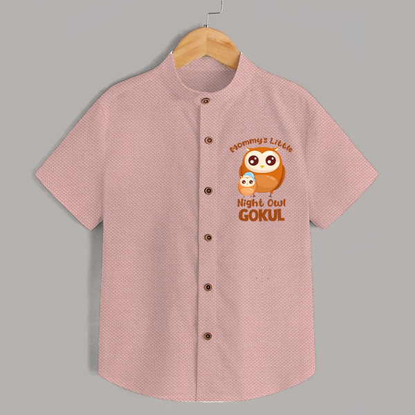 Mommy's Little Night Owl Shirt | Personalized Baby Shirt for the Little Night Owl - PEACH - 0 - 6 Months Old (Chest 23")