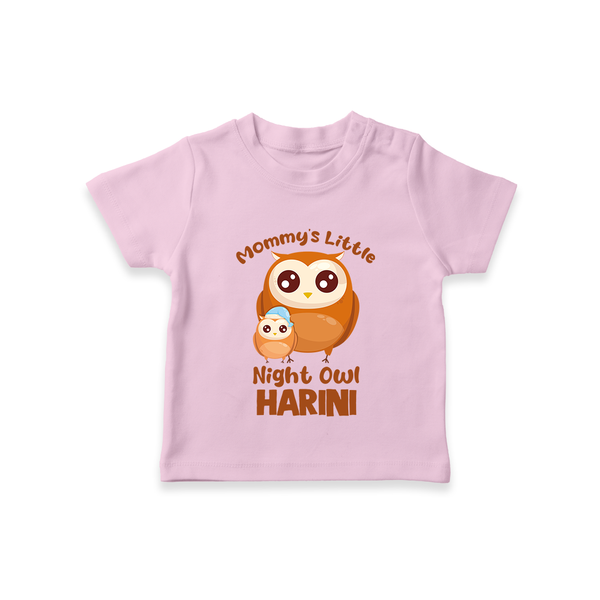 Mommy's Little Night Owl T-Shirt | Personalized Baby T-Shirt for the Little Night Owl - BABY PINK - 0-5 Months Old (Chest 17")