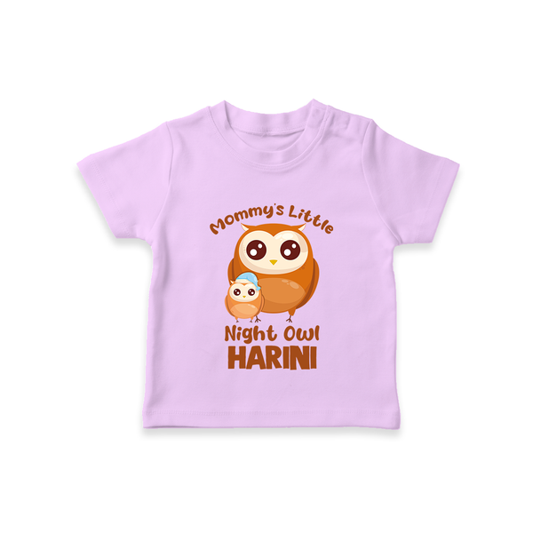 Mommy's Little Night Owl T-Shirt | Personalized Baby T-Shirt for the Little Night Owl - LILAC - 0-5 Months Old (Chest 17")