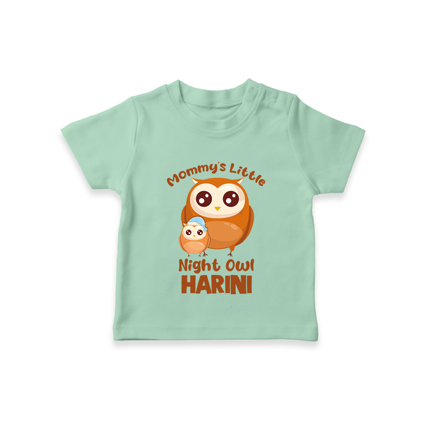 Mommy's Little Night Owl T-Shirt | Personalized Baby T-Shirt for the Little Night Owl - MINT GREEN - 0-5 Months Old (Chest 17")