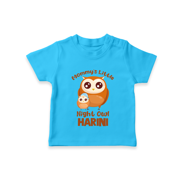 Mommy's Little Night Owl T-Shirt | Personalized Baby T-Shirt for the Little Night Owl - SKY BLUE - 0-5 Months Old (Chest 17")