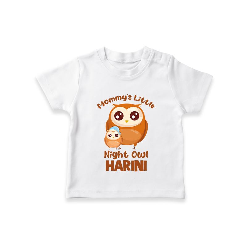 Mommy's Little Night Owl T-Shirt | Personalized Baby T-Shirt for the Little Night Owl - WHITE - 0-5 Months Old (Chest 17")