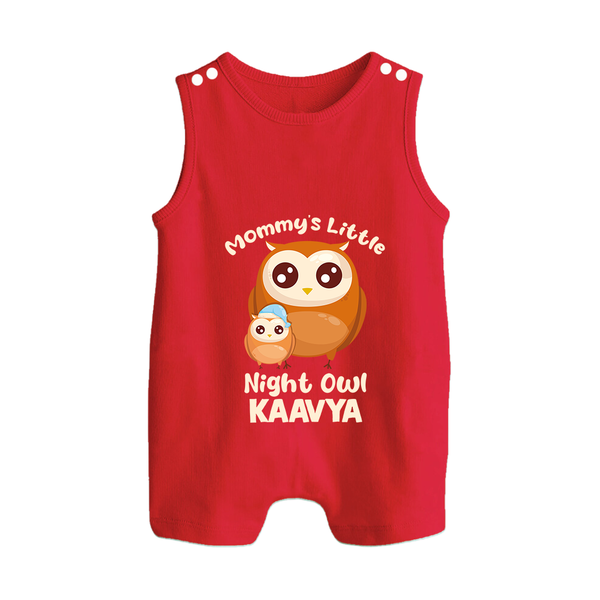 Mommy's Little Night Owl Romper Suit / Sleeveless Romper | Personalized Baby Romper Suit / Sleeveless Romper for the Little Night Owl - RED - 0 - 5 Months Old (Chest 18")