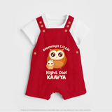 Mommy's Little Night Owl Dungaree Set | Personalized Baby Dungaree Set for the Little Night Owl - RED - 0 - 5 Months Old (Chest 18")