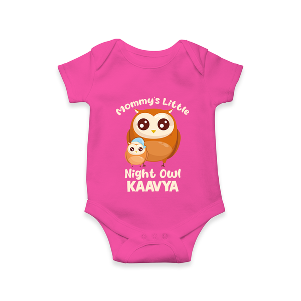 Mommy's Little Night Owl Romper / Onesie | Personalized Baby Romper / Onesie for the Little Night Owl - HOT PINK - New Born (Chest 14")