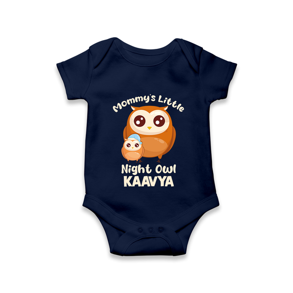 Mommy's Little Night Owl Romper / Onesie | Personalized Baby Romper / Onesie for the Little Night Owl - NAVY BLUE - New Born (Chest 14")