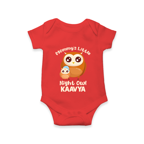 Mommy's Little Night Owl Romper / Onesie | Personalized Baby Romper / Onesie for the Little Night Owl - RED - New Born (Chest 14")