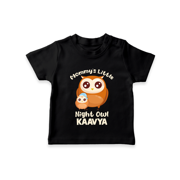 Mommy's Little Night Owl T-Shirt | Personalized Baby T-Shirt for the Little Night Owl - BLACK - 0-5 Months Old (Chest 17")