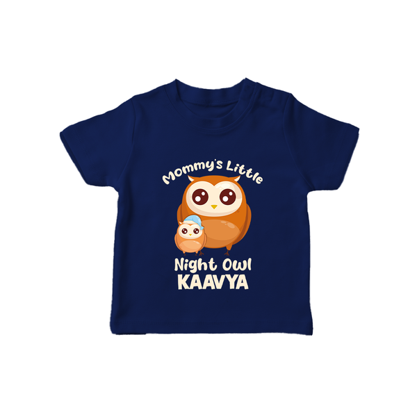 Mommy's Little Night Owl T-Shirt | Personalized Baby T-Shirt for the Little Night Owl - NAVY BLUE - 0-5 Months Old (Chest 17")
