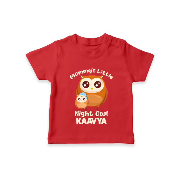 Mommy's Little Night Owl T-Shirt | Personalized Baby T-Shirt for the Little Night Owl - RED - 0-5 Months Old (Chest 17")